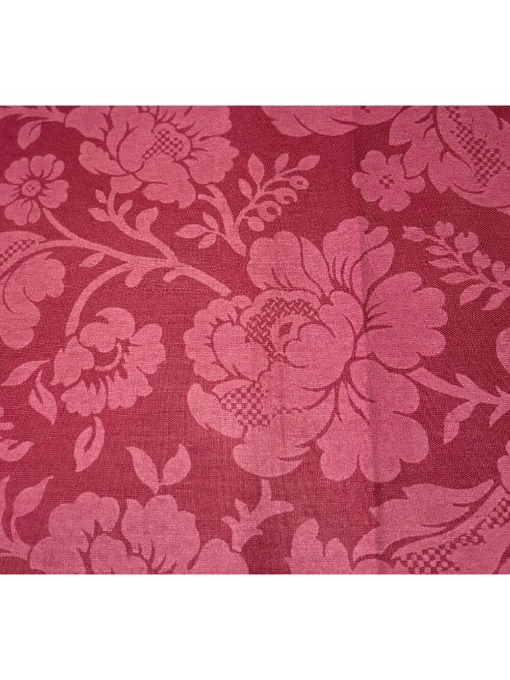 Floral Pattern Maroon Cotton Fabric 8x40" Crafting Quilting